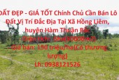 ĐẤT ĐẸP - GIÁ TỐT Chính Chủ Cần Bán Lô Đất Vị Trí Đắc Địa Tại Xã Hồng Liêm, huyện Hàm Thuận Bắc